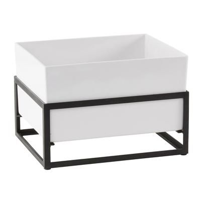Cal-Mil 22020-10-13 Ice Housing w/ White Melamine Ice Pan - 12 1/4"W x 9 1/2"D x 8 1/2"H, Iron Frame, Black