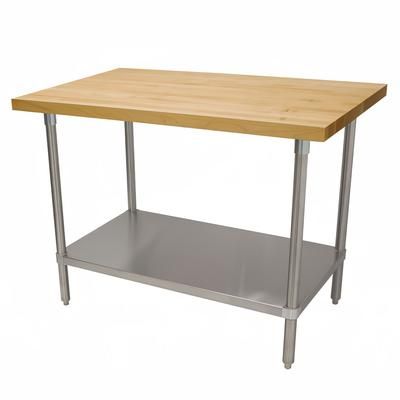 Advance Tabco H2G-243 1 3/4" Maple Top Work Table w/ Undershelf, 36"L x 24"D