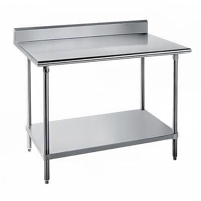 Advance Tabco KAG-243 36" 16 ga Work Table w/ Undershelf & 430 Series Stainless Steel Top, 5" Backsplash