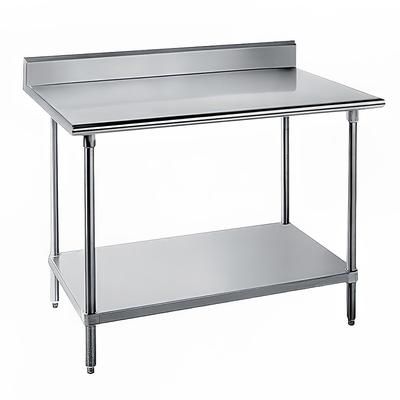 Advance Tabco KMG-300 30" 16 ga Work Table w/ Undershelf & 304 Series Stainless Steel Top, 5" Backsplash