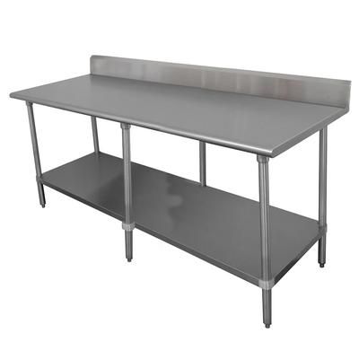 Advance Tabco KMG-309 108" 16 ga Work Table w/ Undershelf & 304 Series Stainless Steel Top, 5" Backsplash