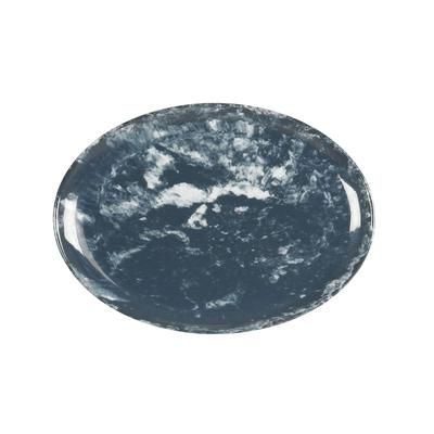 Cal-Mil 22352-11-119 Reactive 10 3/4" x 7 3/4" Oval Pacifica Platter - Melamine, Blue