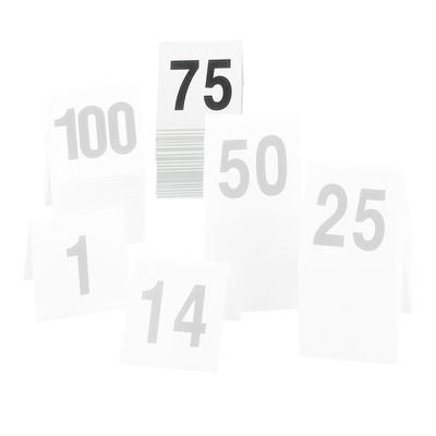 Cal-Mil 227-2 Tabletop Number Tents - 51 75, 3" x 3", White/Black