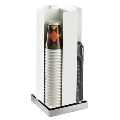 Cal-Mil 3001-55 Cup & Lid Organizer, 4 Compartment, All Cup Types, 4 Compartments, Stainless Steel, White