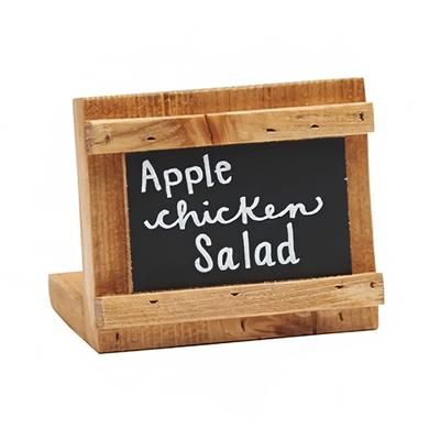 Cal-Mil 3489-23-99 Tabletop Write On Sign - 3 1/2" x 2", Reclaimed Wood, Brown