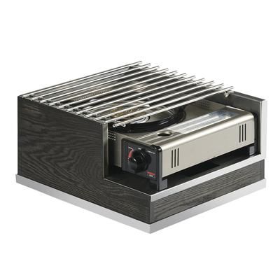 Cal-Mil 3816-87 Frame w/ Steel Grill Top for Butane Stove - 12"W x 14"D x 7 1/2"H, Oak/Metal, Gray
