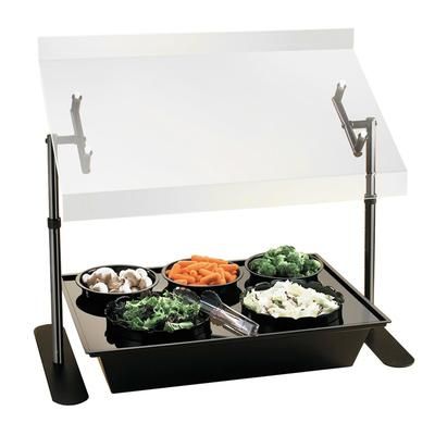 Cal-Mil 751-4 48" Portable Sneezeguard w/ Adjustable Shield Angle, Black Frame, Clear