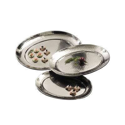 American Metalcraft HMOST1520 Oval Serving Tray, 15 1/2" x 20", Hammered, Stainless Steel