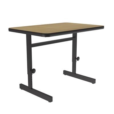 Correll CSA2436-16-09-09 Desk Height Work Station, 1 1/4" Top, Adjust to 29", 36" x 24", Fusion Maple/Black, Brown
