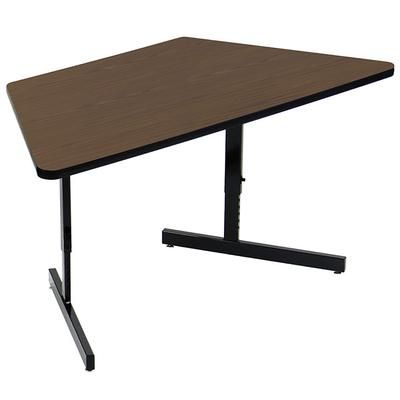 Correll CSA3060TR-01 Desk Height Work Station, 1 1/4" Top, Adjust to 29", 60" x 30", Walnut/Black, Brown