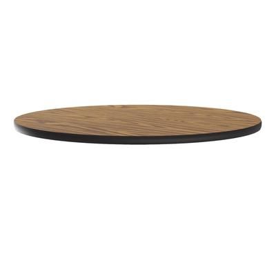 Correll CT36R-06-09 36" Round Cafe Breakroom Table Top, 1 1/4" High Pressure, Oak, Brown, 1.25 in