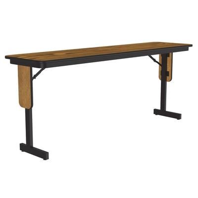 Correll SP1896PX-06 18 x 96" Panel Leg Seminar and Training Table, 29" H, Oak/Black
