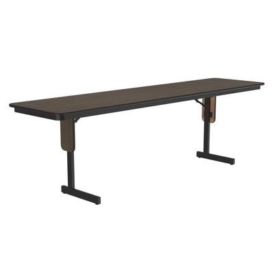 Correll SP2496PX-01 24 x 96" Panel Leg Seminar and Training Table, 29" H, Walnut/Black