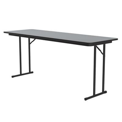 Correll ST2460PX-15 Off Set Leg Seminar Table w/ 3/4" High Pressure Top, 24 x 60", Gray Granite