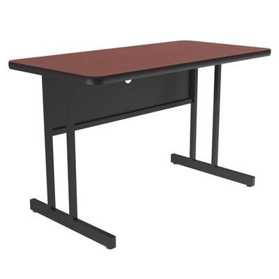 Correll WS2448-21-09-09 Rectangular Desk Height Work Station, 48"W x 24"D - Cherry/Black T-Mold, Red