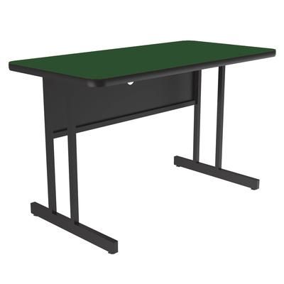 Correll WS2460-39-09-09 Rectangular Desk Height Work Station, 60"W x 24"D - Green/Black T-Mold