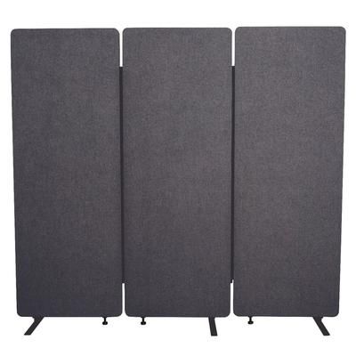 Luxor RCLM7266ZSG 3 Panel Acoustic Room Divider - 72"W x 66"H, Slate Gray