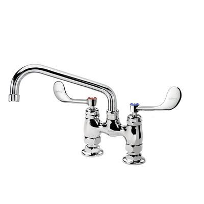Krowne 15-408L-W-H2 Raised Deck Mount Faucet w/ 8" Swing Spout & VR Wrist Action Handles - 4" Centers, 0.5 GPM