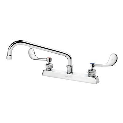 Krowne 15-510L-W-F1 Deck Mount Faucet w/ 10" Swing Spout & VR Wrist Action Handles - 8" Centers, 0.5 GPM