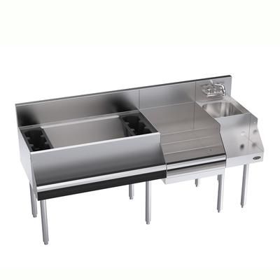 Krowne KR24-W66D-10 66" Royal 1800 Series Cocktail Station w/ 110 lb Ice Bin, Stainless Steel