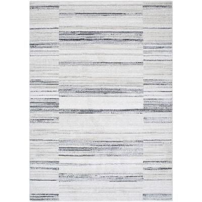 Rumer 8'10" x 12' Modern White/Peach/Light Slate/Cream/Black/Beige/Light Slate Area Rug - Boutique Rugs