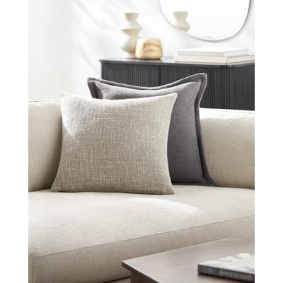 Rapha 18" Square Modern Ash/Pearl/Off White/Tan/Beige/Cream/Sandstone Throw Pillow - Boutique Rugs