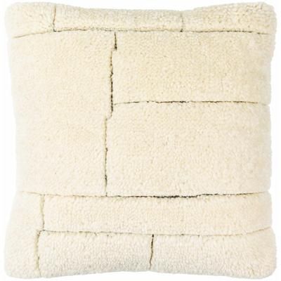Marly 18" Square Modern Wool Cream/Black Throw Pillow - Boutique Rugs