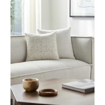 Lissa 22" Square Cottage Cotton Off White/Pearl/Ash Throw Pillow - Boutique Rugs