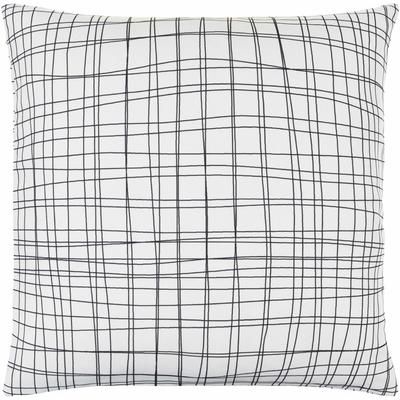Kezia 18" Square Modern Off White/Black Throw Pillow - Boutique Rugs