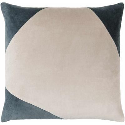 Maemi 20" Square Modern Cotton Teal/Peach Throw Pillow - Boutique Rugs