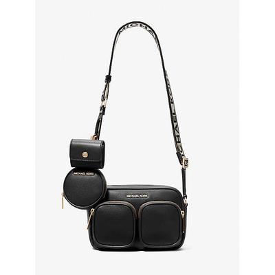 Michael Kors Jet Set Medium Leather Crossbody Bag with Case for Apple Airpods Pro® Black One Size