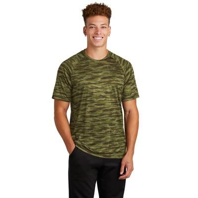 Sport-Tek ST375 Drift Camo Top in Olive Drab Green size Small | Polyester