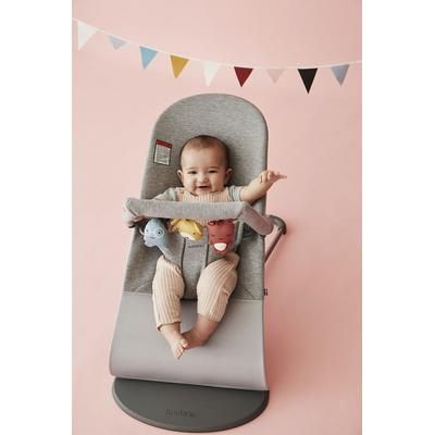 BabyBjorn Bouncer + Toy Bundle - Bliss (3D Jersey) Light Grey
