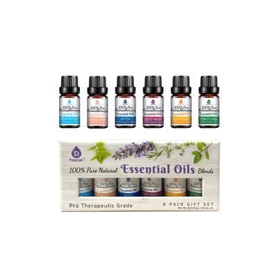 Plus Size Women's Pure Essential Aromatherapy Oils Gift Set 6Pk by Pursonic in Blends