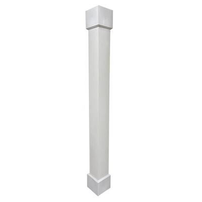 Superior Aluminum Snap-Tite PVC Column Wraps 8 Inch x 8 Foot - Smooth - Uptown Cap/Base