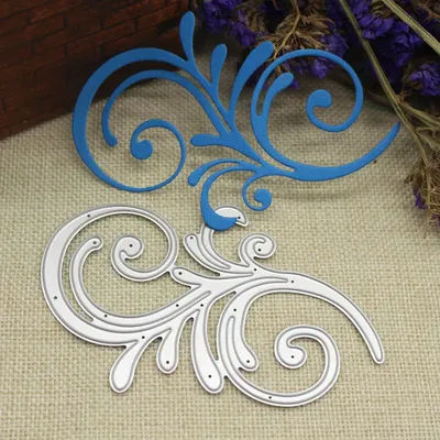 Adv-one Scrapbooking Dies Metal Flourish Swirl Plant Cutting Craft Embossing Stamp Stencil Paper Card Making Template DIY