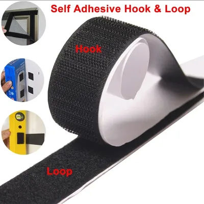 1M Hook Adhesive Hook and Loop Self-adhesive Fastener Tape Hook Adhesive Fastener Sticker Magic Tape with Glue 16-110mm