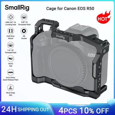 SmallRig Camera Cage for Canon EOS R50 Arca Swiss Quick-Release Plate For DJI RS2/RSC2/RS 3 Pro