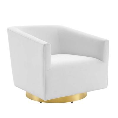 Twist Accent Lounge Performance Velvet Swivel Chair - East End Imports EEI-4626-GLD-WHI