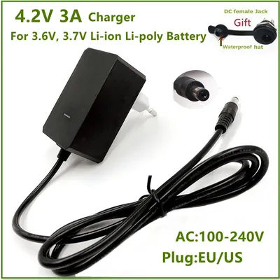 4.2V 3A 5.5*2.1mm AC DC Power Supply Adapter Charger For 1series 4.2V 3.7V 3.6V 18650 Li-ion Li-po Battery Free Shipping
