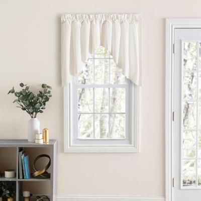 Wide Width Classic Tailored Curtain Lined Swag by Ellis Curtains in Natural (Size 84" W 45" L)