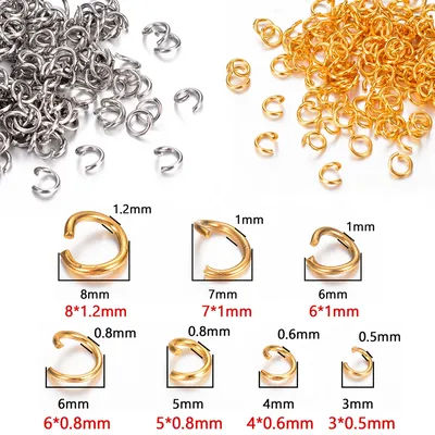 100pcs/lot Stainless Steel Open Jump Rings Split Rings Connectors Single Loops for DIY Jewelry Making Supplies Accessories