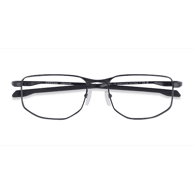 Unisex s rectangle Satin Black Metal Prescription eyeglasses - Eyebuydirect s Oakley Addams
