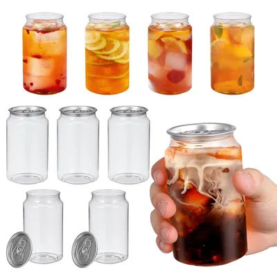 10 Pcs Milk Tea Cup Pet Bottle Drink Storage Bottles Containers Food Packing Fashion Ring-pull Cans The Safe Juice Household