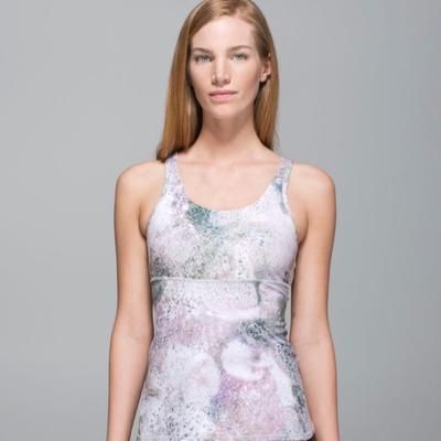 Lululemon Athletica Tops | Lululemon Crossback Tank Racer Top Sugar Crush Multi Silver Fox Galaxy Size 4 | Color: White | Size: 4