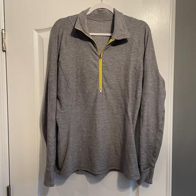 Lululemon Athletica Tops | Lululemon Gray 1/4 Zip Soft With Cute Detail Sz 12 | Color: Gray | Size: 12