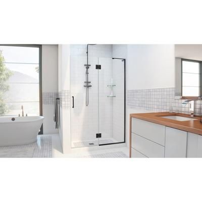Dreamline DreamLine Unidoor-X 47 inch W x 72 inch H Frameless Hinged Shower Door in Matte Black - Right Wall Installation D32372R-09