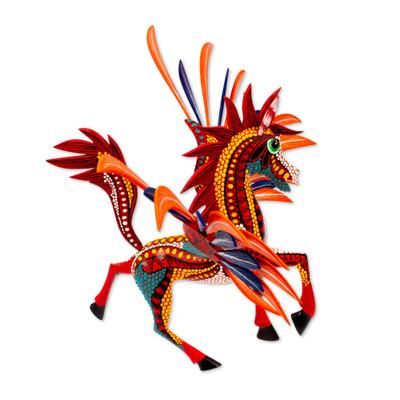 Magnificent Pegasus,'Handcrafted Alebrije Wood Pegasus Statuette from Mexico'