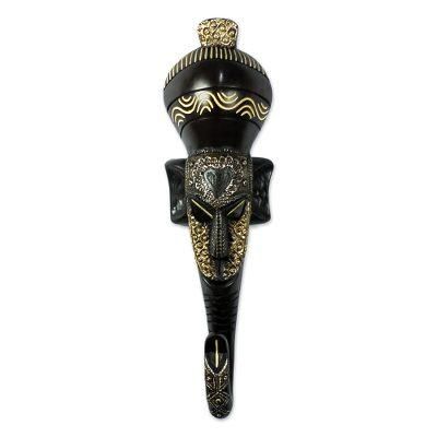 Humility,'Hand Carved Sese Wood and Aluminum Plated Mask'