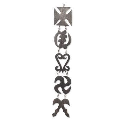 Wood wall ornament, 'Ashanti Wisdom II'